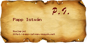 Papp István névjegykártya